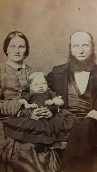 Civil War Era Cdv Lovely Family Beard Note Tax Revenue Stamp Grand Rapids Mi