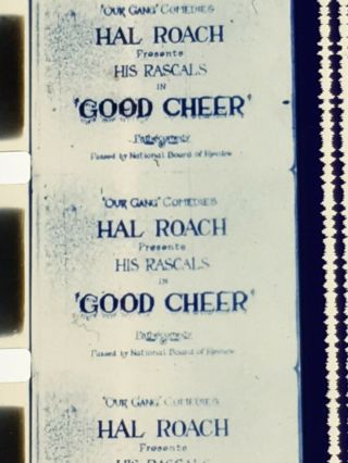 16mm Film Good Cheer Our Gang Xmas Comedy Tinted Mylar Stock W/music Near