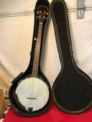 Vintage 5 - String Banjo W/resonator & Case - Estate Find