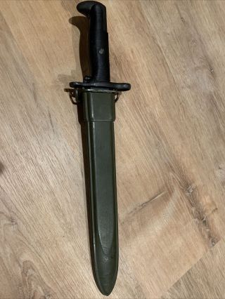 Vintage Wwii Us Army M1 Garand Bayonet W/ Scabbard Afh
