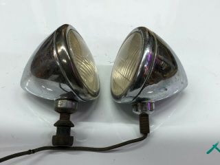 Pair Vintage Cowl Lamp Lights 1920 