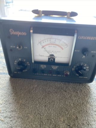 Vintage Simpson In Circuit Capacohmeter - Model 383a - Powers On;