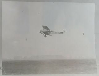 Lone Bi - Plane Flying Over Field.  Vintage Photo Negative (acetate)