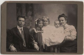 Ernest Hastings Family Moved To California Antique Cabinet Photo Man Woman Girls