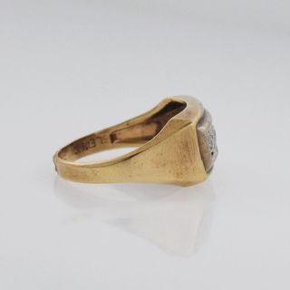 10k Yellow & White Gold Vintage 3 Stone Diamond Ring Size 9.  75 3