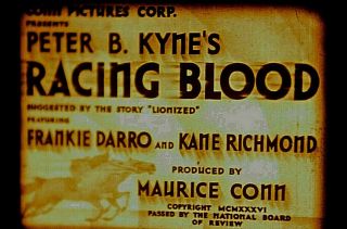 RACING BLOOD (1936) 16mm film.  Frankie Darro Horse racing drama 2