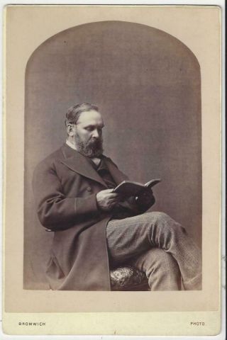 Victorian Cabinet Card - Bridgnorth Man Reading A Book