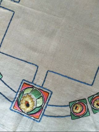 EARLY 1900 ' s ARTS and CRAFTS CENTERPIECE TABLE CLOTH 3