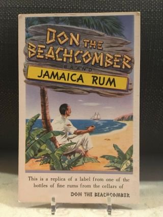 Vintage Advertising Postcard Don The Beachcomber Jamaica Rum