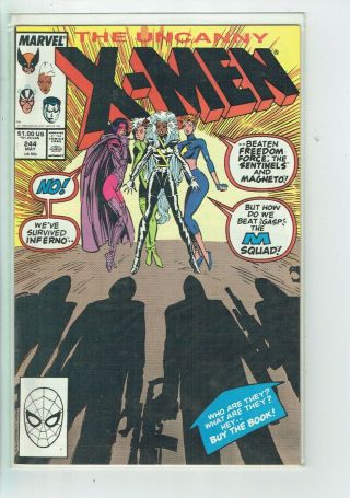 Uncanny X - Men 244 1989 1st Jubilee Nm Gorgeous Book Ow Pages G13
