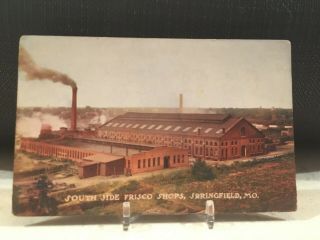 Vintage Postcard Springfield Missouri South Side Frisco Railroad Shops
