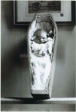Victorian Post Mortem Child In Coffin 6x4 Inch Photograph (a033)