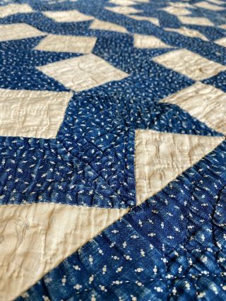 Antique Indigo Quilt Cutter Project Early 19th Century Calico Fabric Star 3