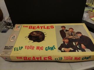 Vtg The Beatles Flip Your Wig Board Game - 1964 Milton Bradley - Complete - Fab Four