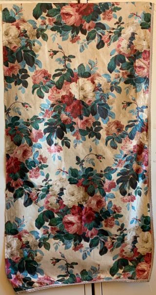 19th Century French Printed Cotton Floral Chintz Fabric (3335)