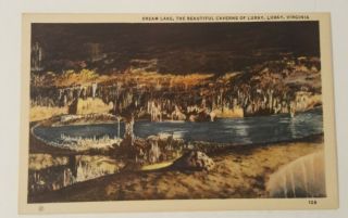 Vintage Virginia Postcard Dream Lake In The Underground Caverns Of Luray Va