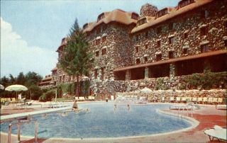 Swimmng Pool At Grove Park Inn Asheville Nc Vintage Postcard