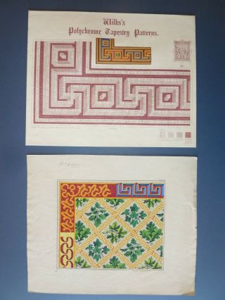 1 Antique Berlin Woolwork Pattern Wittich,  Similar Pattern 19th Century