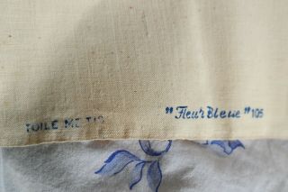French Linen Fabric Cream Metis Linen Fleur Bleue Vintage French R24