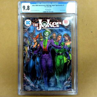 Joker 80th Anniversary Jim Lee Variant Cgc Graded 9.  8 Dc Comics