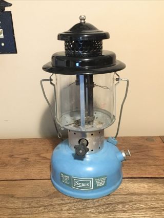Vintage 1970 Sears Coleman Gas Lantern Model 476.  72212 No.  72227 - Blue Paint