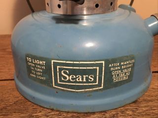 Vintage 1970 Sears Coleman Gas Lantern Model 476.  72212 No.  72227 - Blue Paint 2