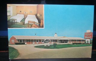 Vintage Postcard " Aaa - Colonial Acres Motel,  Janesville,  Wi " -