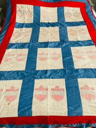 Vintage Quilt All American Chilled Lead Shot Canvas 81 X 60 Inch Handmade
