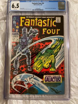 Fantastic Four 74 CGC 6.  5 Vintage Galactus Silver Surfer 1968 Marvel 3