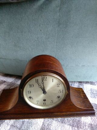 Vintage German Napoleon Hat Art Decor Westminster 8 Day Mantle Clock V G C