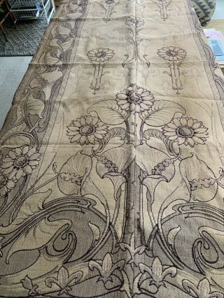 Large Floral Nouveau Vintage Tapestry Heavy Woven Fabric