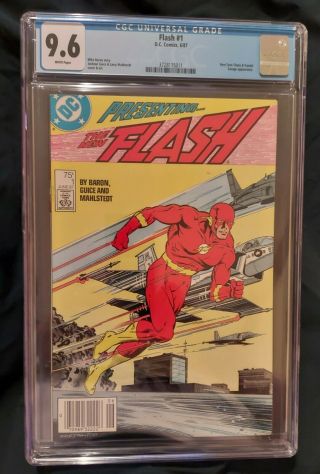 1987 Dc Flash 1 Cgc 9.  6 White Pages Walley West Is Flash Case