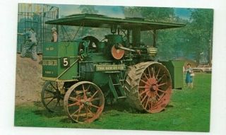 Vintage Farming Tractor Post Card - Huber Steam Engine Tractor