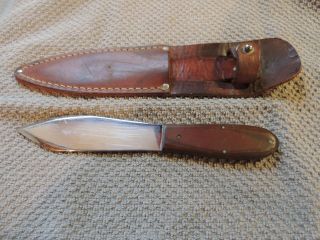 Vintage Case Xx Throwing Knife With Leather Sheath