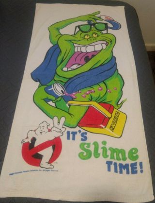 Ghostbusters Slime Bath Beach Towel 52 " X 28 " Columbia Pictures Products Vintage