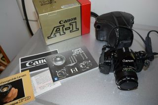 Vintage Canon A - 1 Slr Film Camera & Box 35mm