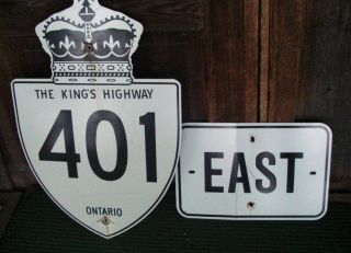 Vintage Ontario Canada The Kings Highway 401 Road Sign
