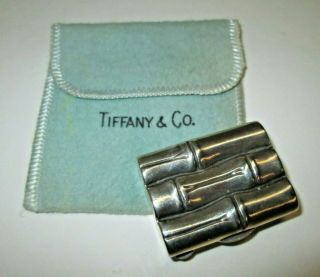 Vintage Tiffany & Co.  925 Sterling Bamboo Pill Box Italy