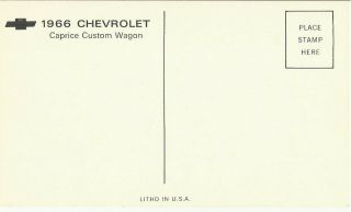 1966 Chevrolet Caprice Custom Wagon Vintage Promotional Advertising PC 2