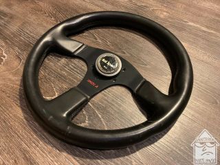 Italvolanti Imola 350mm Black Leather Steering Wheel Jdm Nardi Momo Vintage