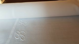 10,  1 Xxl Antique French Pure Linen Napkins Hand Monogrammed Bg