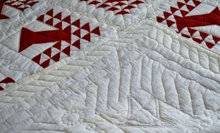 Antique Hand Stitched Tree of Life Quilt 5