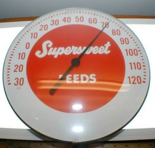 Vintage 12 " Supersweet Feeds Advertising Bubble Glass Thermometer