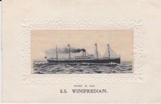 Stevengraph Silk Picture Postcard Ss Winifredian Ships Rare