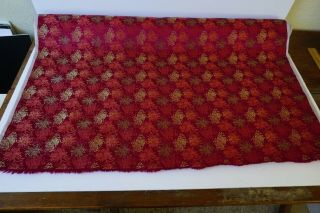 Antique Vintage,  Bolt Chinese Silk Woven Brocade Fabric.  4 Yards Chrysanthemum