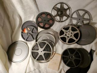 7pc VTG set man cave theater room film reel wall decor steel case EXCL 2