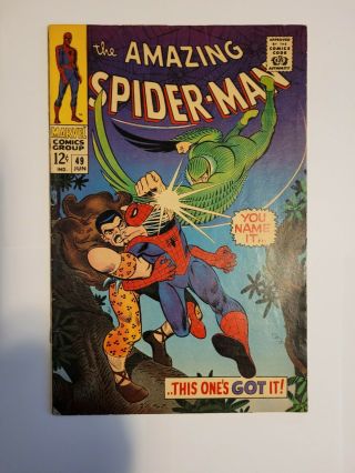 The Spider - Man 49 (jun 1967,  Marvel) Kraven And Vulture 6.  0 Fine