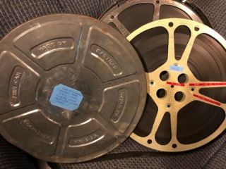 16mm Film - Bw Cartoons And Shorts With Sound On 2 Large 1600ft Metal Reels
