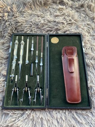 Vintage Antique T.  Alteneder & Sons Drawing Drafting Instruments In Case