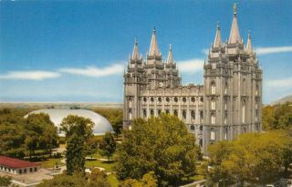Mormon Temple Salt Lake City Utah Usa Vintage View Postcard Union Oil
